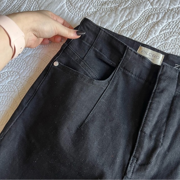 NWT - Anthropologie - Pilcro - Corset Mid-Rise Skinny Jeans - Cline Wash (Black) - Picture 6 of 13